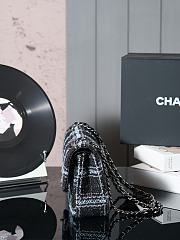 Chanel Flap Bag 11.12 Tweed Black Light Blue 25cm - 5