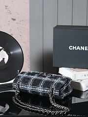 Chanel Flap Bag 11.12 Tweed Black Light Blue 25cm - 4