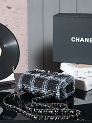 Chanel Flap Bag 11.12 Tweed Black Light Blue 20cm - 5