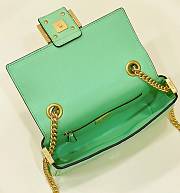 Fendi Baguette Chain Midi Green Leather Bag 24x14.5x7cm - 4