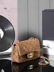 Chanel Flap Bag Brown Suede 20cm - 6