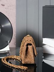 Chanel Flap Bag Brown Suede 20cm - 5