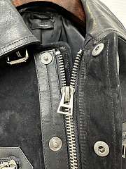 Tom Ford Leather Suede Bomber Jacket Black - 2