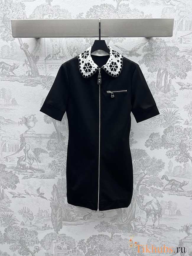 Louis Vuitton LV Broderie Collar Zip-Up Knit Dress - 1