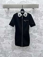 Louis Vuitton LV Broderie Collar Zip-Up Knit Dress - 1