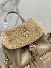 Prada Re-Nylon Shearling Backpack 25x20.5x11.5cm - 2
