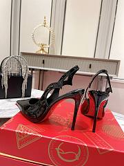 Christian Louboutin Hot Chick Black Patent Sling 100 mm Heel - 4