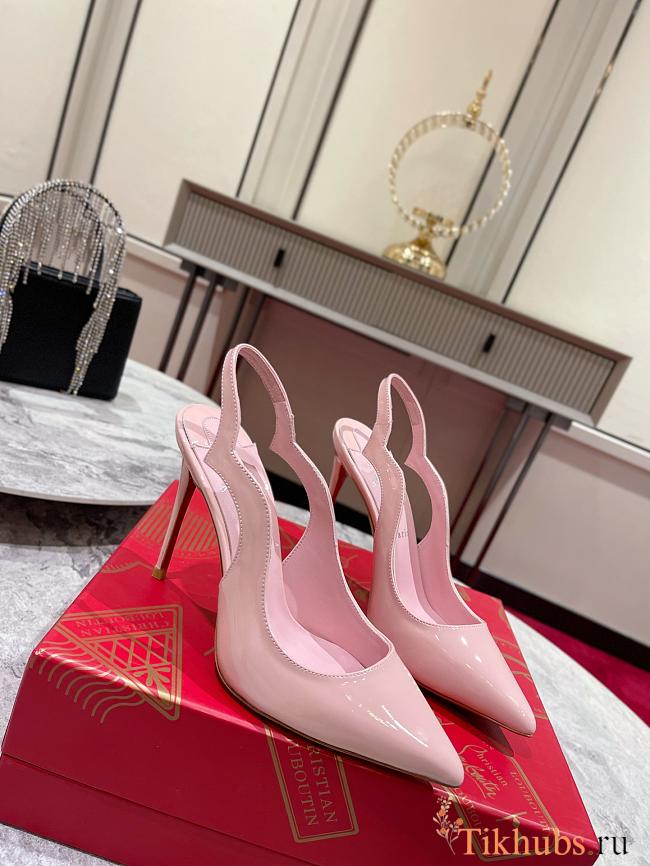 Christian Louboutin Hot Chick Pink Patent Sling 100 mm Heel - 1