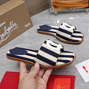 Christian Louboutin Mules Malha Printed Fabric Blue  - 2