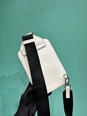 Prada Brique Saffiano Leather Bag White 20x14x4cm - 4