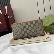 Gucci Brown GG Supreme Zip Long Wallet 19x10x2.5cm - 5