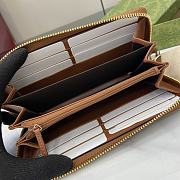 Gucci Brown GG Supreme Zip Long Wallet 19x10x2.5cm - 4