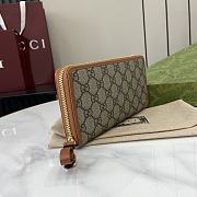Gucci Brown GG Supreme Zip Long Wallet 19x10x2.5cm - 3