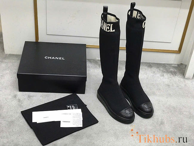 Chanel Black Sock Boot - 1