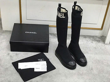 Chanel Black Sock Boot
