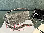 Valentino Garavani Small Locò Shoulder Bag Grey 19x10.5x5cm - 3