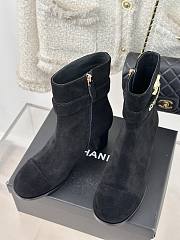 Chanel Black Suede Boot 8cm - 2