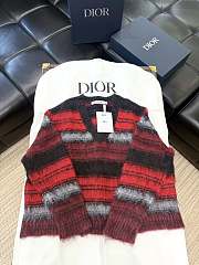 Dior Loose-Fitting Sweater Red Gray - 1