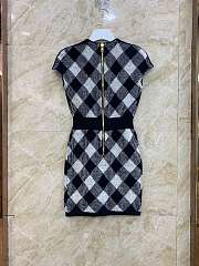 Balmain Buttoned Vichy Tweed Short Dress - 2