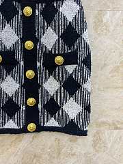 Balmain Buttoned Vichy Tweed Short Dress - 3