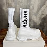 Alexander McQueen Graffiti Knit Tread Slick White Boot - 2