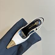 YSL Slingback White Sandal Heel 10cm - 5