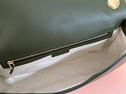 Gucci Blondie Medium Top Handle Bag Suede Dark Green 32x17x10cm - 5