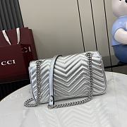 Gucci GG Marmont Small Silver Shoulder Bag 26x15x7cm - 3