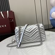 Gucci Mini Marmont Silver Shoulder Bag 23x14x6cm - 5
