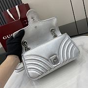 Gucci Mini Marmont Silver Shoulder Bag 23x14x6cm - 4