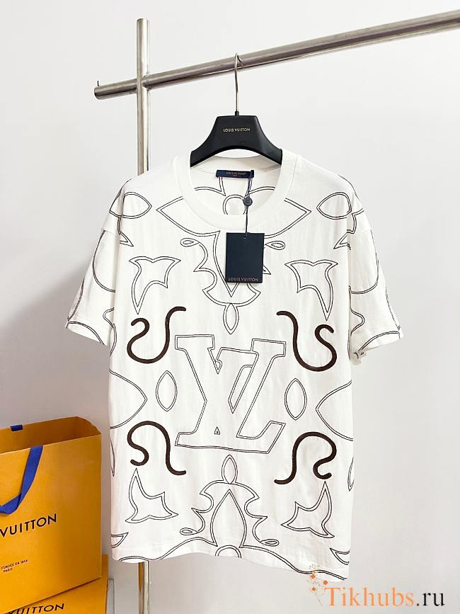 Louis Vuitton LV Embroidered Cotton T-Shirt - 1