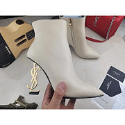 YSL Opyum White Heel Ankle Boots  - 5