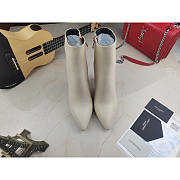 YSL Opyum White Heel Ankle Boots  - 4