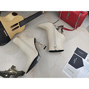 YSL Opyum White Heel Ankle Boots  - 3