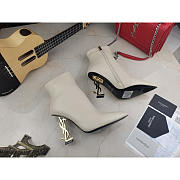 YSL Opyum White Heel Ankle Boots  - 2