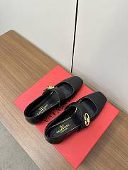 Valentino Garavani VLogo Locker Black Leather Mary Jane Flat - 5