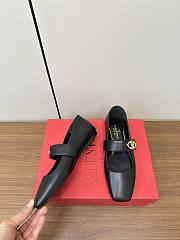 Valentino Garavani VLogo Locker Black Leather Mary Jane Flat - 3