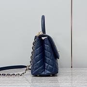 Chanel Coco Top Handle Bag Navy Blue Caviar Gold 29x18x12cm - 6