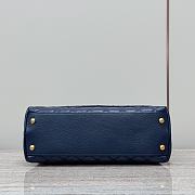 Chanel Coco Top Handle Bag Navy Blue Caviar Gold 29x18x12cm - 5
