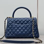 Chanel Coco Top Handle Bag Navy Blue Caviar Gold 29x18x12cm - 4