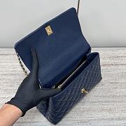 Chanel Coco Top Handle Bag Navy Blue Caviar Gold 29x18x12cm - 3