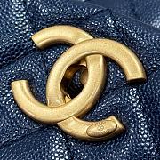 Chanel Coco Top Handle Bag Navy Blue Caviar Gold 29x18x12cm - 2