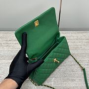 Chanel Coco Top Handle Bag Green Caviar Gold 24x14x10cm - 4