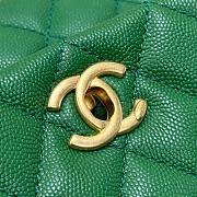 Chanel Coco Top Handle Bag Green Caviar Gold 24x14x10cm - 2