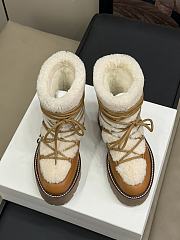 Celine Bulky Wool Cow Leather Lace-up Boots - 2