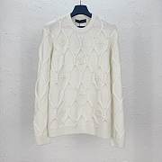 Louis Vuitton LV Embellished Cable Knit Wool Sweater - 1