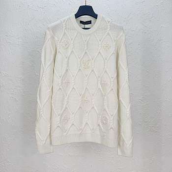 Louis Vuitton LV Embellished Cable Knit Wool Sweater