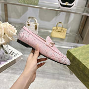 Gucci Horsebit GG Crystal Loafers Pink - 3