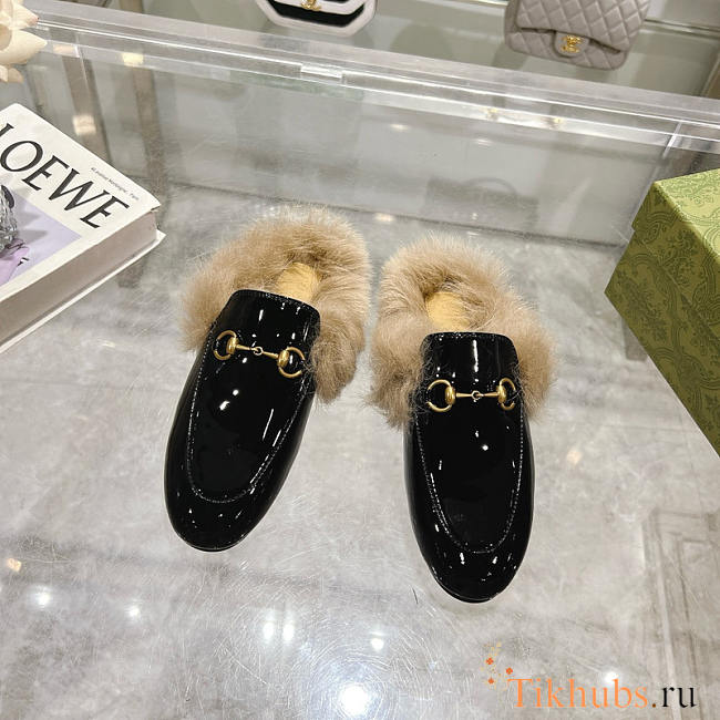 Gucci 2015 Re-Edition Woman's Princetown Black Patent  - 1
