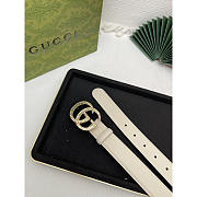 Gucci GG Marmont Belt With Cryatal Buckle White 3cm - 5
